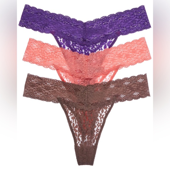 Wacoal Other - WACOAL 3 Pack Lace Thongs M $39 Retail NWT